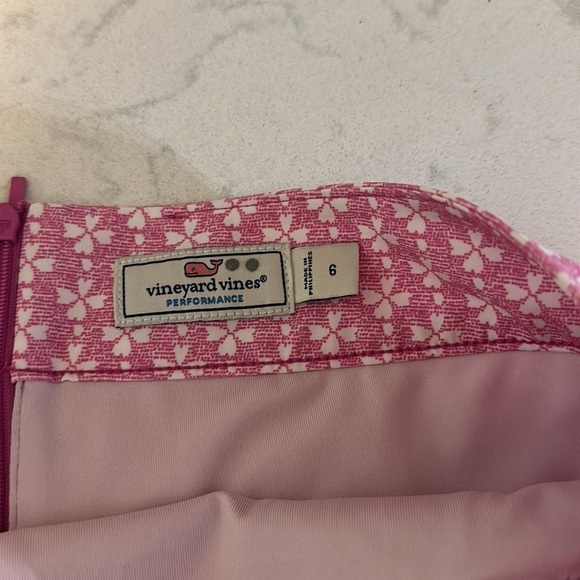 Vineyard Vines Performance Polyester Spandex Pink&White Printed Skort Skirt Sz 6 - Picture 6 of 10